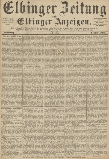 Elbinger Zeitung und Elbinger Anzeigen, Nr. 130 Mittwoch 8. Juni 1887