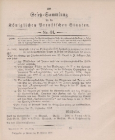 Gesetz-Sammlung für die Königlichen Preussischen Staaten, 11. Oktober 1897, nr. 44.