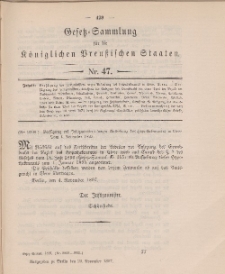 Gesetz-Sammlung für die Königlichen Preussischen Staaten, 29. November 1897, nr. 47.