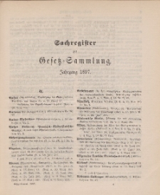 Gesetz-Sammlung f&uuml;r die K&ouml;niglichen Preussischen Staaten (Sachregister), 1897