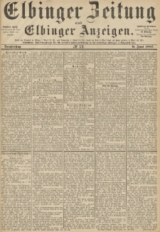 Elbinger Zeitung und Elbinger Anzeigen, Nr. 131 Donnerstag 9. Juni 1887