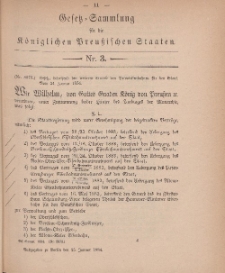 Gesetz-Sammlung für die Königlichen Preussischen Staaten, 25. Januar 1884, nr. 3.