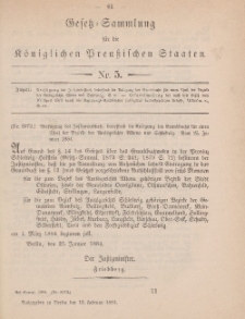 Gesetz-Sammlung für die Königlichen Preussischen Staaten, 13. Februar 1884, nr. 5.