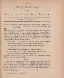Gesetz-Sammlung für die Königlichen Preussischen Staaten, 1. März 1884, nr. 7.