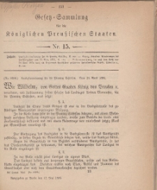 Gesetz-Sammlung für die Königlichen Preussischen Staaten, 12. Mai 1884, nr. 15.