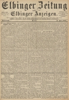 Elbinger Zeitung und Elbinger Anzeigen, Nr. 133 Sonnabend 11. Juni 1887