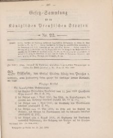 Gesetz-Sammlung für die Königlichen Preussischen Staaten, 10. Juli 1884, nr. 22.