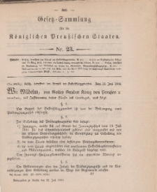 Gesetz-Sammlung für die Königlichen Preussischen Staaten, 22. Juli 1884, nr. 23.