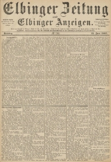 Elbinger Zeitung und Elbinger Anzeigen, Nr. 134 Sonntag 12. Juni 1887