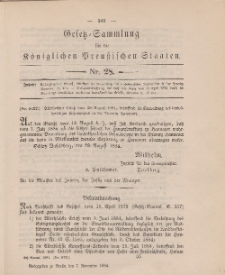Gesetz-Sammlung für die Königlichen Preussischen Staaten, 7. November 1884, nr. 28.