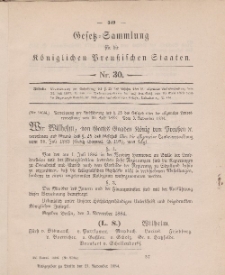 Gesetz-Sammlung für die Königlichen Preussischen Staaten, 21. November 1884, nr. 30.