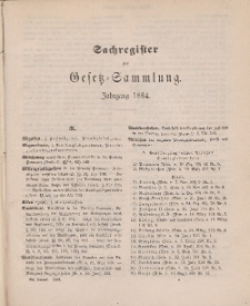 Gesetz-Sammlung für die Königlichen Preussischen Staaten (Sachregister), 1884
