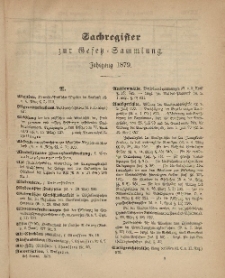 Gesetz-Sammlung für die Königlichen Preussischen Staaten (Sachregister), 1879