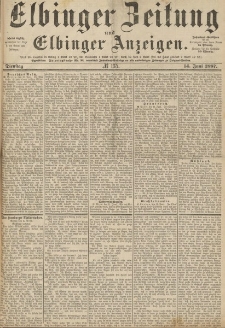 Elbinger Zeitung und Elbinger Anzeigen, Nr. 135 Dienstag 14. Juni 1887