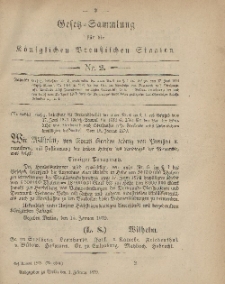 Gesetz-Sammlung für die Königlichen Preussischen Staaten, 1. Februar 1879, nr. 2.