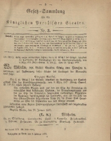 Gesetz-Sammlung für die Königlichen Preussischen Staaten, 6. Februar 1879, nr. 3.