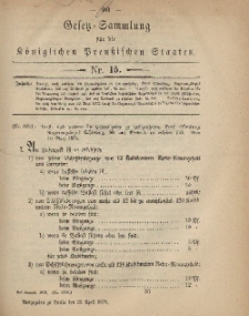 Gesetz-Sammlung für die Königlichen Preussischen Staaten, 26. April 1879, nr. 15.