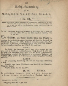 Gesetz-Sammlung für die Königlichen Preussischen Staaten, 17. Juni 1879, nr. 24.