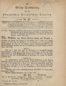 Gesetz-Sammlung für die Königlichen Preussischen Staaten, 18. Juni 1879, nr. 25.