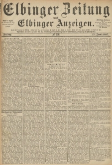 Elbinger Zeitung und Elbinger Anzeigen, Nr. 138 Freitag 17. Juni 1887