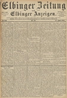 Elbinger Zeitung und Elbinger Anzeigen, Nr. 138 Freitag 17. Juni 1887