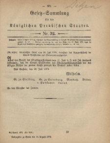 Gesetz-Sammlung für die Königlichen Preussischen Staaten, 16. August 1879, nr. 32.