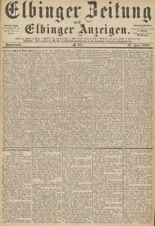 Elbinger Zeitung und Elbinger Anzeigen, Nr. 139 Sonnabend 18. Juni 1887