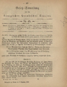 Gesetz-Sammlung für die Königlichen Preussischen Staaten, 9. Dezember 1879, nr. 45.