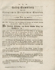 Gesetz-Sammlung für die Königlichen Preussischen Staaten, 5. März 1814, nr. 2.