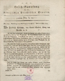 Gesetz-Sammlung für die Königlichen Preussischen Staaten, 29. März 1814, nr. 5.