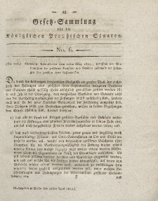 Gesetz-Sammlung für die Königlichen Preussischen Staaten, 28. April 1814, nr. 6.