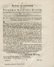 Gesetz-Sammlung für die Königlichen Preussischen Staaten, 19. Juli 1814, nr. 10.