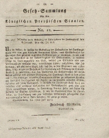 Gesetz-Sammlung für die Königlichen Preussischen Staaten, 25. August 1814, nr. 12.