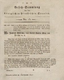 Gesetz-Sammlung für die Königlichen Preussischen Staaten, 17. September 1814, nr. 15.