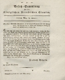 Gesetz-Sammlung für die Königlichen Preussischen Staaten, 14. März 1815, nr. 2.
