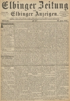 Elbinger Zeitung und Elbinger Anzeigen, Nr. 142 Mittwoch 22. Juni 1887