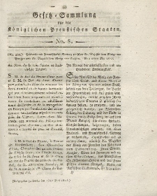 Gesetz-Sammlung für die Königlichen Preussischen Staaten, 15. Juni 1815, nr. 8.