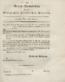 Gesetz-Sammlung für die Königlichen Preussischen Staaten, 29. Juli 1815, nr. 11.