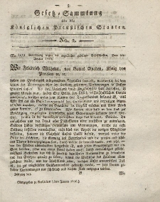 Gesetz-Sammlung für die Königlichen Preussischen Staaten, 13. Januar 1816, nr. 2.