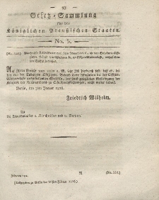 Gesetz-Sammlung für die Königlichen Preussischen Staaten, 20. Februar 1816, nr. 5.