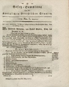 Gesetz-Sammlung für die Königlichen Preussischen Staaten, 18. März 1817, nr. 5.