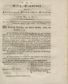 Gesetz-Sammlung für die Königlichen Preussischen Staaten, 5. April 1817, nr. 7.