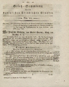Gesetz-Sammlung für die Königlichen Preussischen Staaten, 21. August 1817, nr. 12.