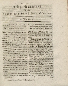 Gesetz-Sammlung für die Königlichen Preussischen Staaten, 4. September 1817, nr. 14.