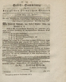 Gesetz-Sammlung für die Königlichen Preussischen Staaten, 4. November 1817, nr. 15.