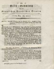 Gesetz-Sammlung für die Königlichen Preussischen Staaten, 6. Dezember 1817, nr. 18.