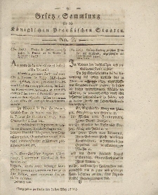 Gesetz-Sammlung für die Königlichen Preussischen Staaten, 21. März 1818, nr. 2.