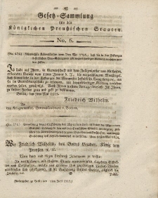 Gesetz-Sammlung für die Königlichen Preussischen Staaten, 11. Juni 1818, nr. 6.