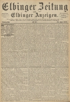 Elbinger Zeitung und Elbinger Anzeigen, Nr. 149 Donnerstag 30. Juni 1887