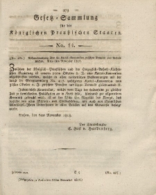 Gesetz-Sammlung für die Königlichen Preussischen Staaten, 20. November 1818, nr. 14.